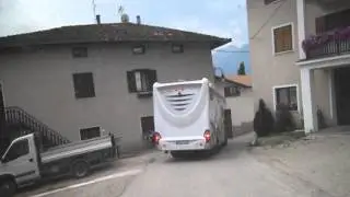 Italian RV Driving close to Castle Thun