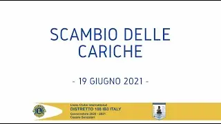 Video del Governatore per Scambio delle Cariche AS 2020-21