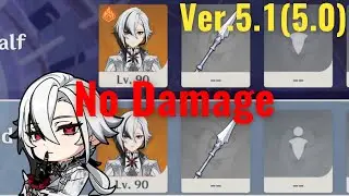 【原神】Ver.5.1(5.0) 螺旋12層 星1武器装備召使両単騎 星9クリア / Ver.5.1 Spiral Abyss Floor 12 Arlecchino Solo ☆1 weapon