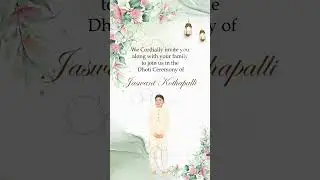Dhoti ceremony Invitation Video - Invitation video