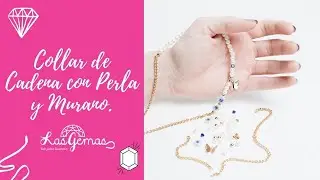 KIT para Collar de Cadena con Perla, Dije de Mariposa y toques azules.- Las Gemas Bisutería