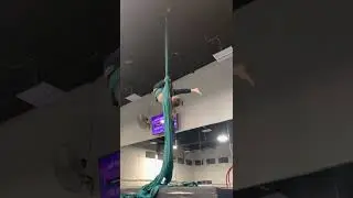 Above knee amputee aerial silks: climbs and trapeze drop