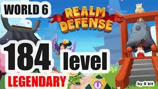 Realm Defense - World 6, level 184 Legendary Mode cleared, 3 stars