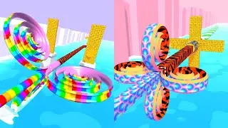 Spiral Rider! Very Satisfying And Relaxing ASMR Slicing Game