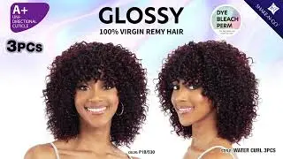 Glossy short 3pcs 100% Remy hair - Water Curl 3pcs