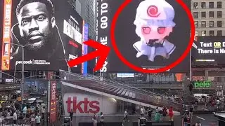 Fumo Yuyuko spins in Times Square