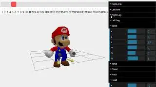 3D Mario rig update: Added a timeline, keyframing and lerping