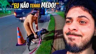 NOSSO PITBULL SE SOLTOU E FOI PRA CIMA DA MULHER🤦🏻 ELA SEGUROU ELE !