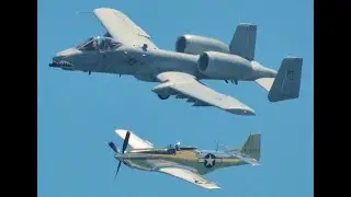 A-10 and P-51 Mustang formation flight - 2022 Fort Lauderdale Air Show