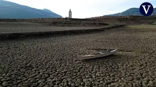 Imágenes nunca vistas del pantano de Sau: vista de dron del embalse al 4,7% de su capacidad