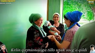 MUSOFIR O'G'ILLARDAN SOVG'A OLGAN ONA, XAMMANI SHOKKA SOLGAN KELIN QAYNIONASIGA TILLO UZUK SOVG'A QI