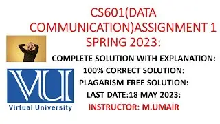 CS601(DATA COMMUNICATION) ASSIGNMENT 1 SPRING 2023||Complete solution||100%CORRECT 