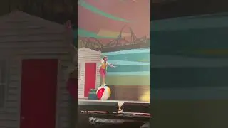 How in the world is she walking on a beach ball 🤯