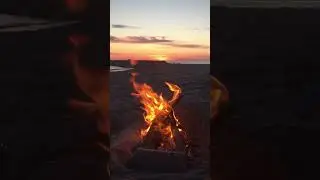 Fire Buring On Beach