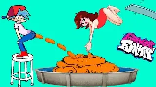 BOYFRIEND farts and GIRLFRIEND jumps. Sudden landing on the poop  3,2,1, GO meme. Friday Night Funki