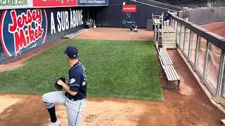 Shane McClanahan getting loose pregame at Yankee stadium 🔥🔥🔥