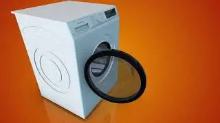 washing machine 3d rendering