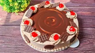 বেকারি স্টাইলে চকলেট কেক ডেকোরেশন 🥰