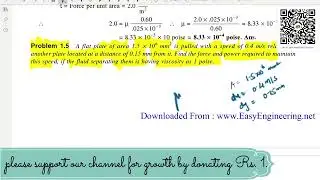 FLUID MECHANICS || R.K BANSAL|| CHAPTER 1 || Properties of Fluids || Example 1.5