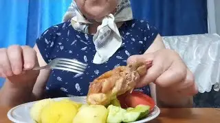 Бедро😋 молодая картошка👍 Мукбанг
