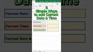 3 simple ways to add current date and time in excel  
