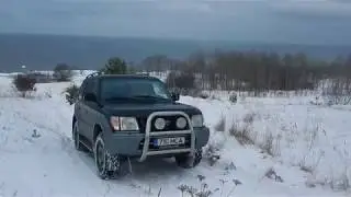Toyota Land Cruiser 90  на шинах BFGoodrich All-Terrain T/A KO2 подъем в горку зимой