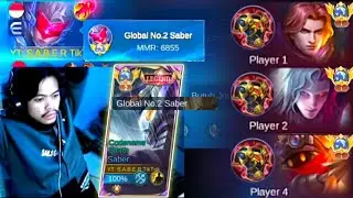 KETIKA TOP GLOBAL SABER😔 DAPAT MUSUH FULL BESI, AUTO MODE DIAM❗MOBILE LEGENDS