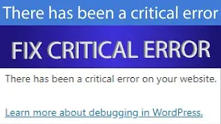 Fix - There Has Been A Critical Error On Your Website | WordPress Errors in 2020 | Critical Errors