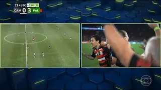 The moment Globo announces Flamengo as Brazilian champion during the broadcast of Atlético x Palm...