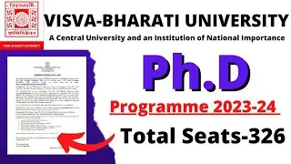 New PhD Admission | Visva-Bharati University | Admission Notification 2023-24 | 