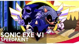 【 SpeedPaint 】 VS Sonic.EXE V1 | Sonic.EXE FNF