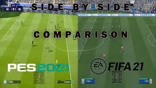 Fifa 21 vs Pro Evolution Soccer 2021 (PES) Gameplay || Side by Side Comparison || RX580 || PC || PS4