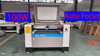 starma laser tech 6090 auto focus co2 laser engrave cut machine with Yongli H2 100W 4 axis Rotary
