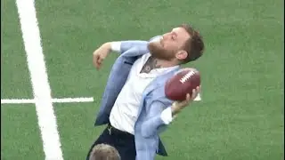 Conor McGregor Throws Football at Dallas Game