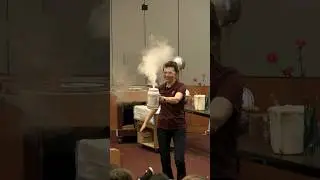 Make a geyser using dry ice & HOT water! 🧊🔥💨 #shorts