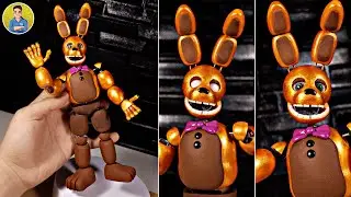 I MADE SPRING BONNIE BUT WITH REVERSIBLE EYES🐰😱(FNAF FAN MADE) PORCELAIN SCULPTURE/COLAB:​⁠DAGANARTS