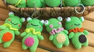 🐸AMİGURUMİ KURBAĞA &  ANAHTARLIK #amigurumikurbagatarifi #amigurumianahtarlık