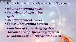 Introduction to operating system, what is operating system types of operating system ,(part1)
