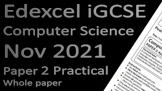 Edexcel iGCSE Computer Science November 2021 Paper 2