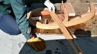 Rabaska Birchbark Canoe Stempiece shaping