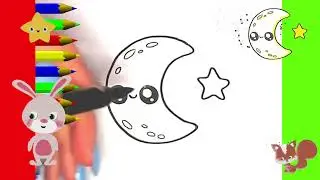 Kawaii. Dibujos para dibujar. Dibujos cute para hacer muy fácil. Luna 🌜