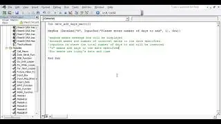 Excel VBA DateAdd adding 12 days to the current date   display on message   input box   assign macro