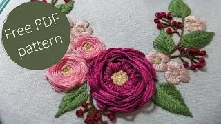Embroidery Hoop art step by step // woven Roses and Apple blossom // Embroidery rose for beginners