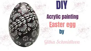 Easter egg Pysanky acrylic painting by Gitka Schmidtova. #easteregg #pysanky #mandalaart