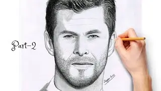 How to draw Thor. Chris Hemsworth face drawing (P-2)
