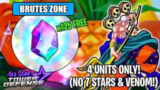 New Raid (Brutes Zone) Ft. Buffed Sky God (Enel) | 4 Units Gameplay Only! | All Star Tower Defense