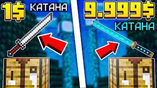 КАТАНА ЗА 1$ ПРОТИВ КАТАНЫ ЗА 9999$! БИТВА КАТАН В МАЙНКРАФТЕ!