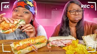 SUBWAY MUKBANG W MY MOM!