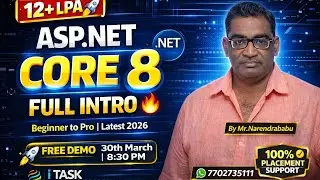 👉 ASP.NET Core 8 Full Introduction 🔥 | By Mr. Narendrababu | Free Demo + Placement Support