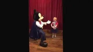 Mickey Mouse singing Happy Birthday to Grace.  